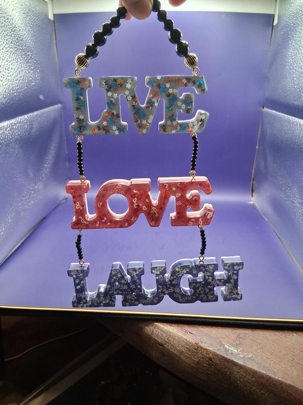 Live Love Laugh Hanging Sign - Multicolor